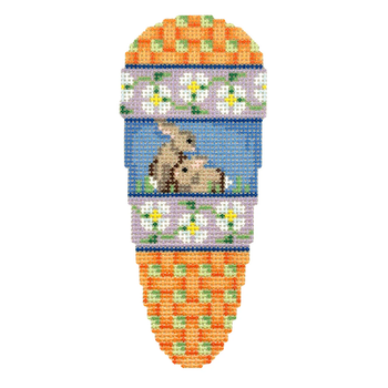NTG TS738 - Bunnies/Flower Vine/Lattice Carrot 4.75" x 2" 18 Mesh Two Sisters Designs