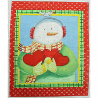 EWE-753 Snowman Gives Heart  8 x 10 18 Mesh Ewe And Eye