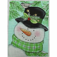 EWE-759 Green Snowman with Bird	7 x 10 18 Mesh Ewe And Eye