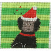 400 series:  T-429J Black Doodle Santa Hat 4 x 4 18 Mesh Tango & Chocolate Tatutina/Georgia Florena Shaban