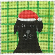 400 series:  T-429O Black Lab Santa Hat 4 x 4 18 Mesh Tango & Chocolate Tatutina/Georgia Florena Shaban