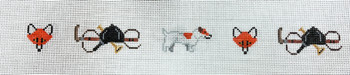 B533 Fox Hunting with Jack Belt  1.5” x 38“ 18 Mesh Kristine Kingston Needlepoint Designs
