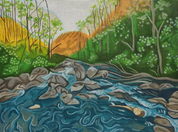 ME183 Highlands Stream 16" x 12" 18 Mesh Madeleine Elizabeth