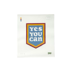 OPXBW: YES YOU CAN SMALL FINAL 6" x 4.5" 13 Mesh BATESWOOD NEEDLEPOINT