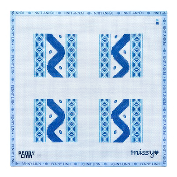 IKAT COASTER SET- BLUE 10" x 10" 13 Mesh CLASSICALLY MISSY