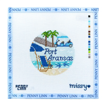 PORT ARANSAS CIRCLE 4" x 4" 18 Mesh CLASSICALLY MISSY