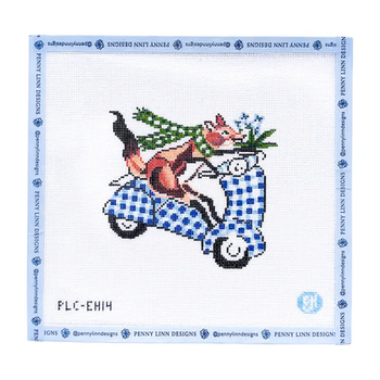 ANIMALS DOING STUFF - CRAZY AS A FOX 5" x 5" 18 Mesh EVELYN HENSON