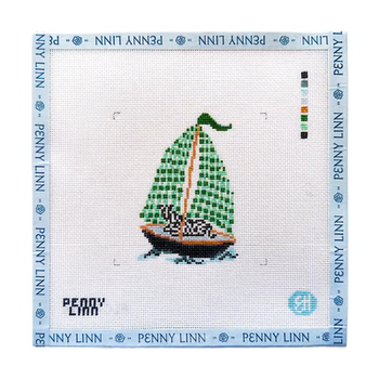 ZEBRA SAILING 4" x 4" 18 Mesh EVELYN HENSON