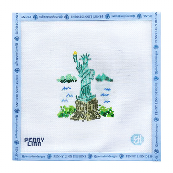 STATUE OF LIBERTY 4" x 3.4" 18 Mesh EVELYN HENSON