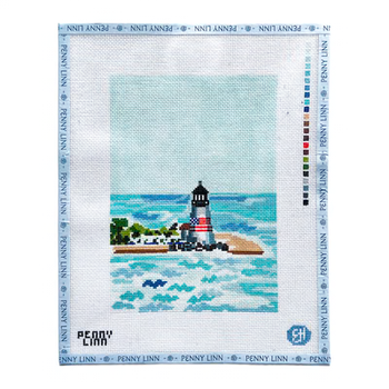 BEACH LIGHTHOUSE AERIAL 10" x 7" 13 Mesh EVELYN HENSON