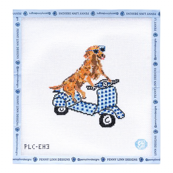 VESPA ANIMALS - BLUE GINGHAM GOLDEN 5" x 5" 18  Mesh EVELYN HENSON