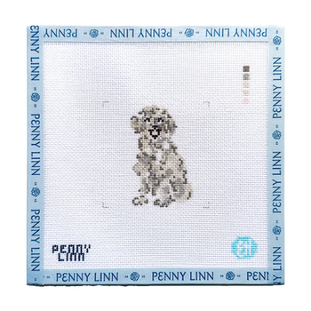 WHITE TOY POODLE 3" x 3" 18 Mesh EVELYN HENSON