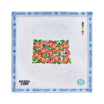 STATE FLOWERS - NORTH DAKOTA 4" x 4 18 Mesh EVELYN HENSON