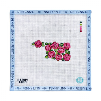 STATE FLOWERS - OKLAHOMA 4" x 4 18 Mesh EVELYN HENSON