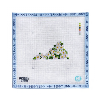 STATE FLOWERS - VIRGINIA 4" x 4 18 Mesh EVELYN HENSON