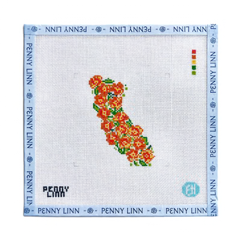 STATE FLOWERS - CALIFORNIA 4" x 4 18 Mesh EVELYN HENSON