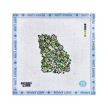 STATE FLOWERS - GEORGIA 4" x 4 18 Mesh EVELYN HENSON
