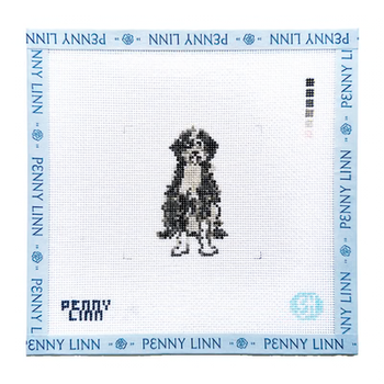 BLACK & WHITE DOODLE  3" x 3" 18 Mesh EVELYN HENSON