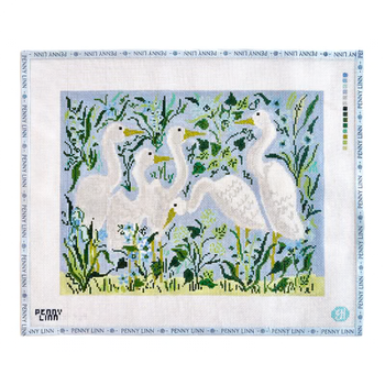 HERON CAROLINA BLUES 11" x 14" 13 Mesh EVELYN HENSON