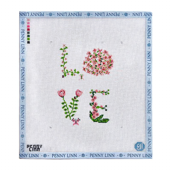 LOVE FLOWERS 5" x 5" 18 Mesh EVELYN HENSON