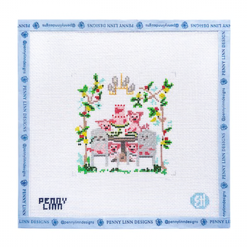 PIGGY PARTY 4" x 3.8" 18 Mesh EVELYN HENSON