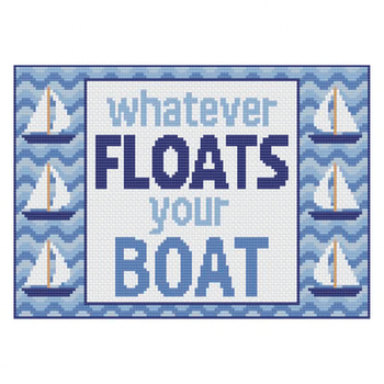 WHATEVER FLOATS YOUR BOAT 5" x 7" 18 Mesh FORGET ME NOT NEEDLEWORKS