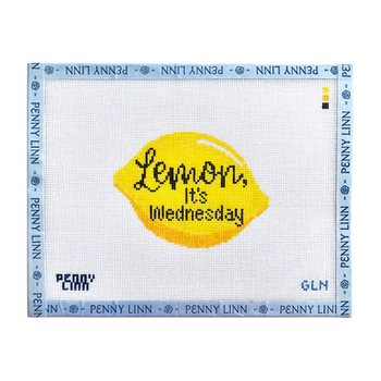 LEMON IT'S WEDNESDAY 3.28" x 4.33" 18 Mesh GRANDIN LANE NEEDLEPOINT
