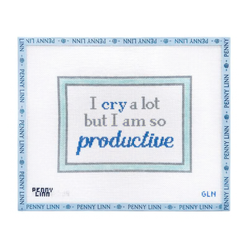 I CRY ALOT - BLUE 5" x 7" 18 Mesh GRANDIN LANE NEEDLEPOINT