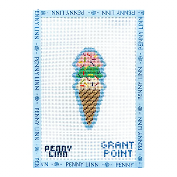 THREE SCOOPS 1.9" x 4.5" 13 Mesh GRANT POINT DESIGNS