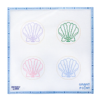 SIMPLE SHELLS COASTER SET 10 x 10 13 Mesh GRANT POINT DESIGNS