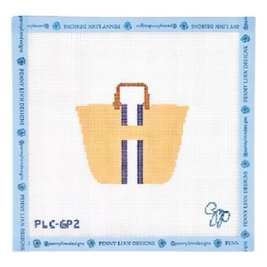 BASKET WITH RED AND BLUE STRIPE 3.625"" x 3.5" 18 Mesh GRANT POINT DESIGNS