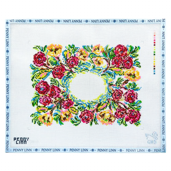 FLORAL WREATH FOR MONOGRAM FLORAL WREATH FOR MONOGRAM 8.5" x 11" 13 Mesh GREY HALL DESIGN