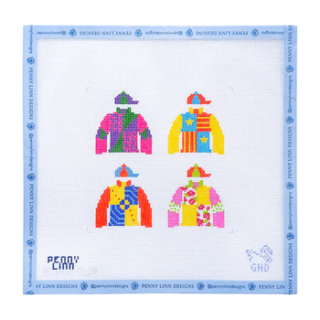 JOCKEY SILK 2  5" x 5" 18 Mesh GREY HALL DESIGN