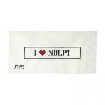 JT193 I LOVE NDLPT KEYFOB 1.5" x 7.5" 18 Mesh JUDY TASCH NEEDLEPOINT