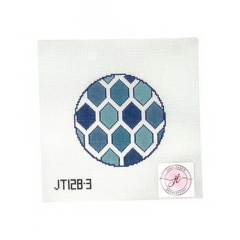 JT128-3 BLUE SEAGLASS 4" x 4" 18 Mesh JUDY TASCH NEEDLEPOINT