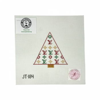JT184 LV TREE 4.5" x 4" 18 Mesh JUDY TASCH NEEDLEPOINT