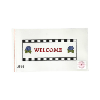 JT141 WELCOME  4" x 10" 18 Mesh JUDY TASCH NEEDLEPOINT