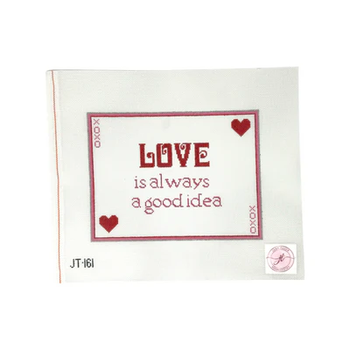 JT161 LOVE/GOOD IDEA 5" x 7" 18 Mesh JUDY TASCH NEEDLEPOINT