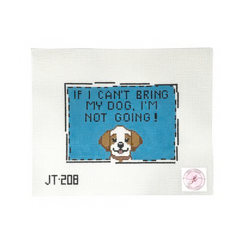 JT208 BRING MY DOG 5.5" x 7.5" 13 Mesh JUDY TASCH NEEDLEPOINT