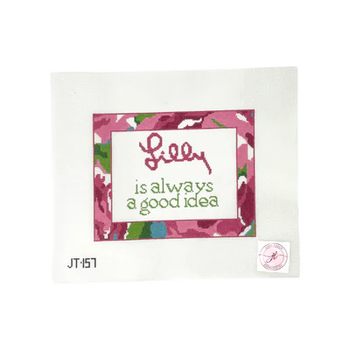 JT157 LILLY/GOOD IDEA 6.25" x 8" 18 Mesh JUDY TASCH NEEDLEPOINT