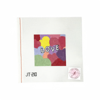 JT210 LOVE HEARTS 5" x 5" 18 Mesh JUDY TASCH NEEDLEPOINT