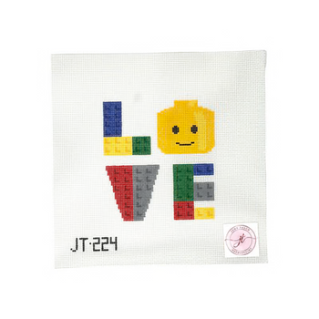 JT224 LEGO LOVE 5" x 5" 13 Mesh JUDY TASCH NEEDLEPOINT