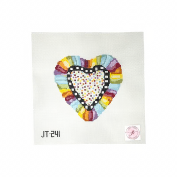JT241 HAPPY HEART 7" x 7" 13 Mesh JUDY TASCH NEEDLEPOINT