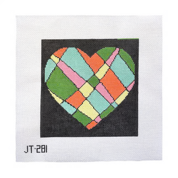 JT281 CROSS MY HEART 8" x 8" 13 Mesh JUDY TASCH NEEDLEPOINT