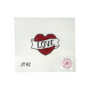 JT62 LOVE TATTOO 3" x 3.75" 18 Mesh JUDY TASCH NEEDLEPOINT