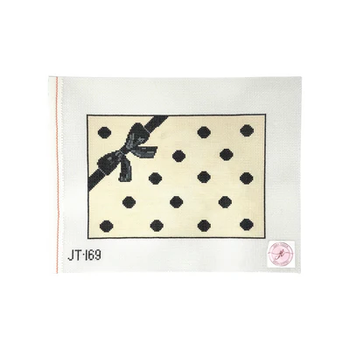 JT169 DOT/BOW CLUTCH 7" x 10" 13 Mesh JUDY TASCH NEEDLEPOINT