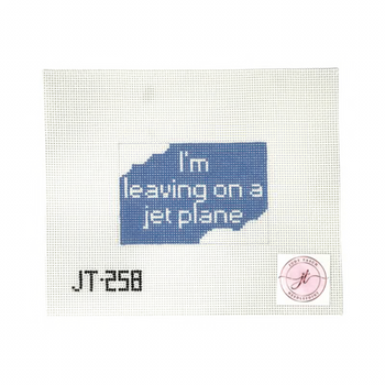 JT258 JET PLANE - PASSPORT CASE INSERT 3" x 4.5" 13 Mesh JUDY TASCH NEEDLEPOINT