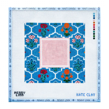 BLOCKPRINT FLORAL FRAME 8" x 8" 13 Mesh KATE CLAY ILLUSTRATION