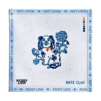 PORCELAIN STAFFORDSHIRE DOG4" x 4" 18 Mesh KATE CLAY ILLUSTRATION