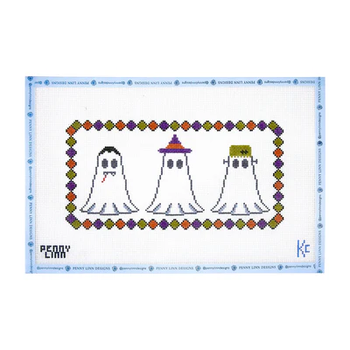 VINTAGE HALLOWEEN: GHOSTS IN A ROW 5.5" x 11" 13 Mesh KYRA COTTER DESIGN